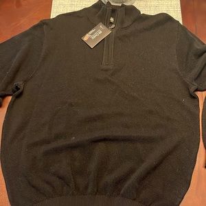 Black Quarter Zip St.Croix Sweater. Large